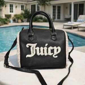 Juicy Couture Black Satchel with White Logo